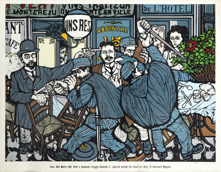 FLAVIO COSTANTINI - 'Paris 30th March 1892. After a desperate struggle Ravachol is captured outside the restaurant Very, 22 boulevard Magenta'