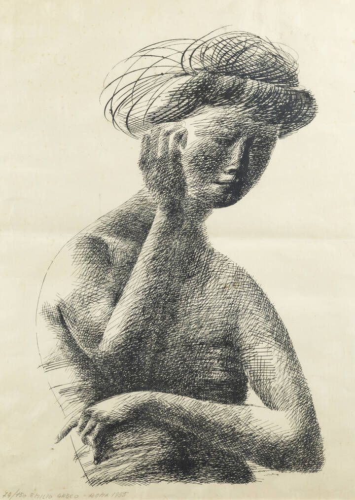 EMILIO GRECO - 'Figura meditante' 1955