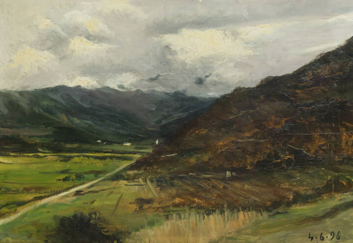 DELLEANI LORENZO (scuola di) - 'Minaccia di pioggia nel Biellese' 4/06/1896