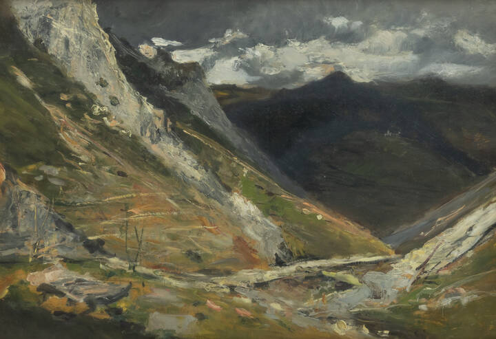 DELLEANI LORENZO (scuola di) - 'Contesti di luce (sui monti)' 12/09/1898