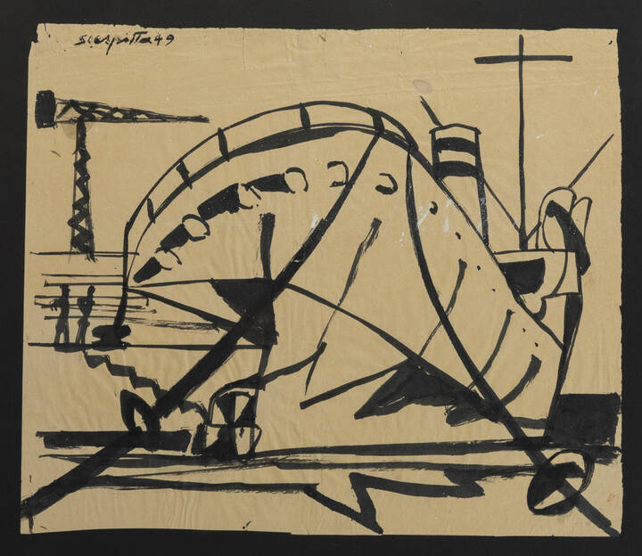SALVATORE SCARPITTA - 'Nave inchiostro' 1949