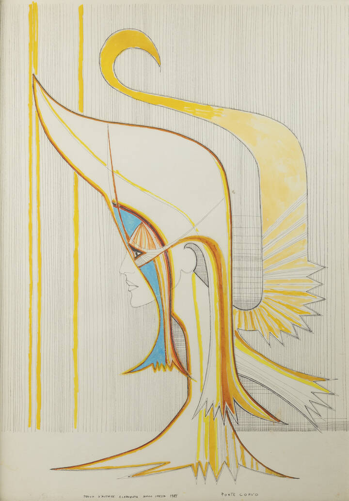 PONTE CORVO (Raffaele Pontecorvo) - 'Composizione femminile', 1981