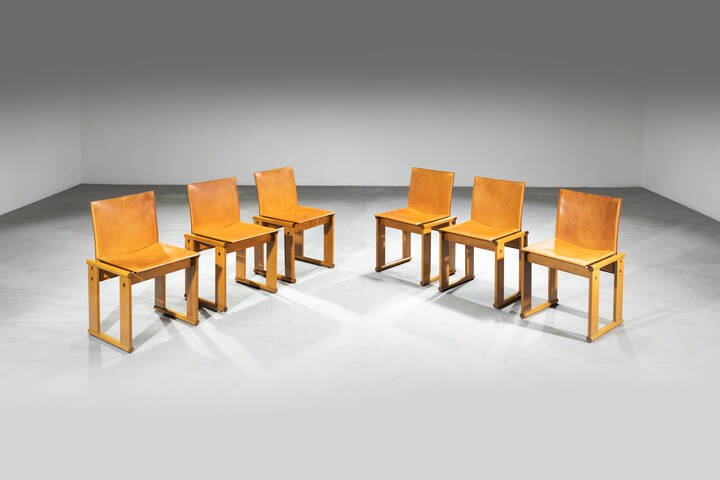 SCARPA AFRA E TOBIA, attribuito - Sei sedie 