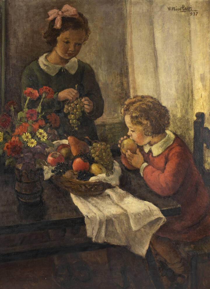 VINCENZO NICOLETTI - 'La merenda', 1937