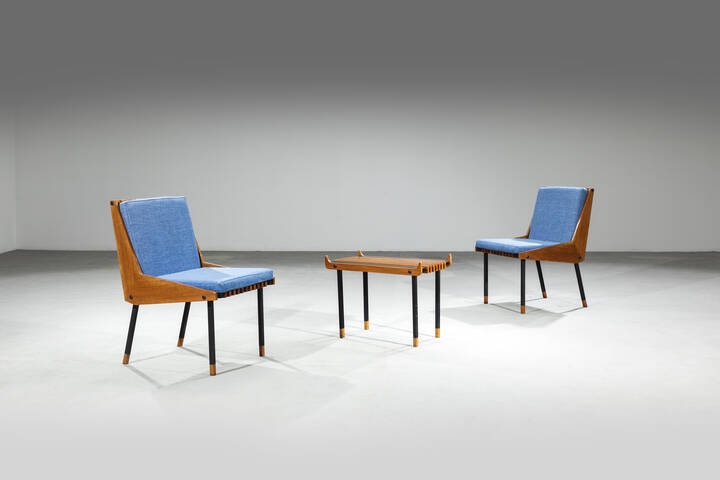 LA PERMANENTE MOBILI CANTU' - Coppia di poltrone con panchetta