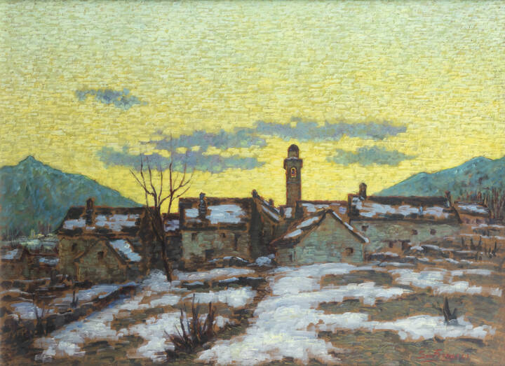 SEVERINO FERRARIS - 'Tramonto invernale', Prestinone, (Valle Vigezzo)