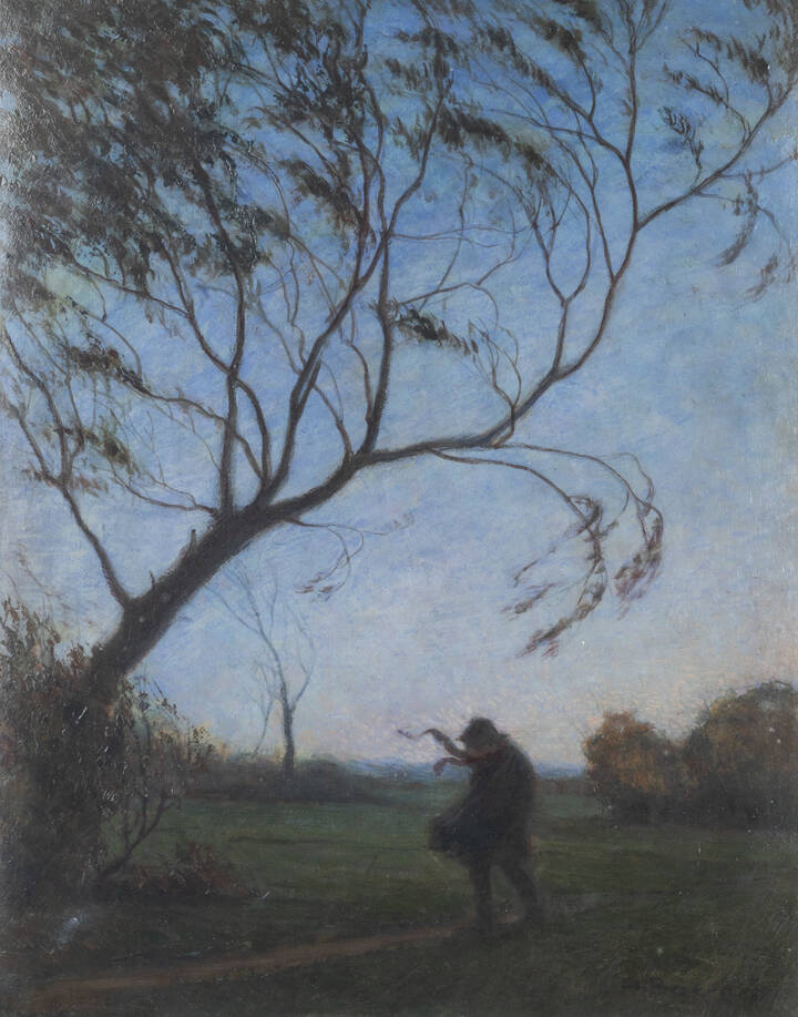GIULIO BOETTO - 'Paesaggio con viandante e grande albero'
