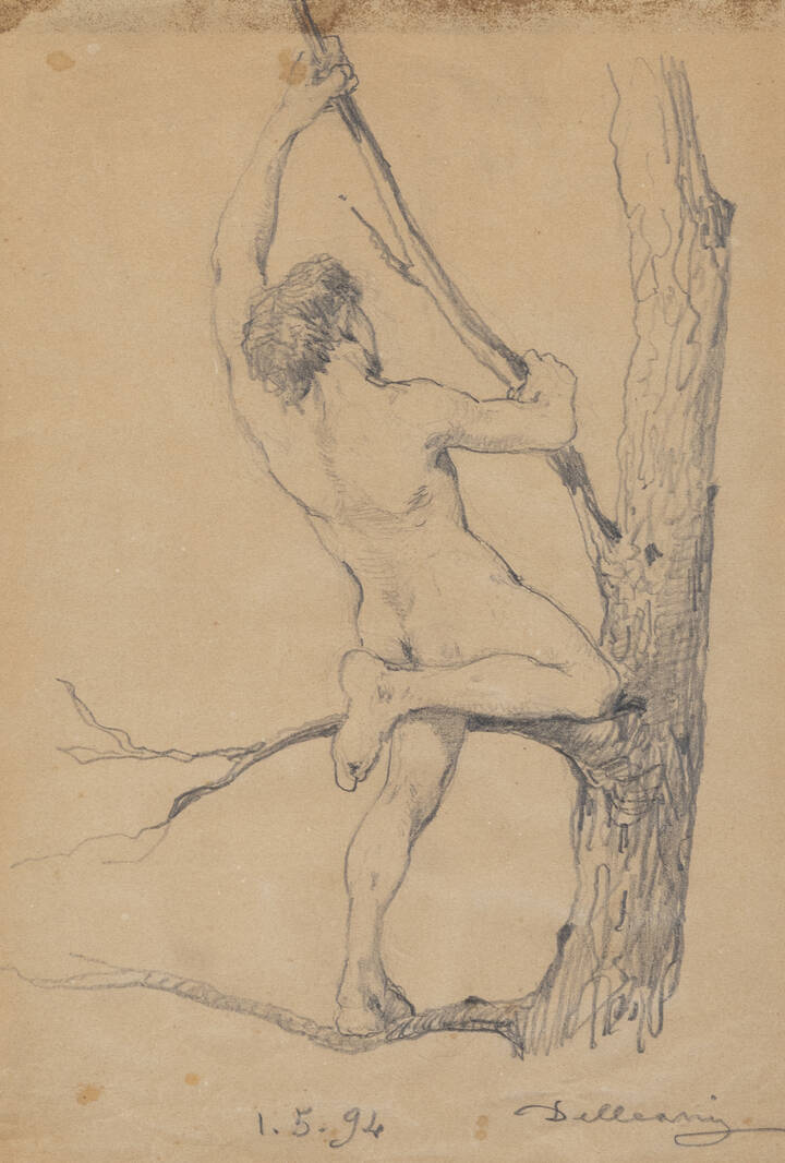 LORENZO DELLEANI - 'Uomo che si arrampica su un albero' 1/5/1894