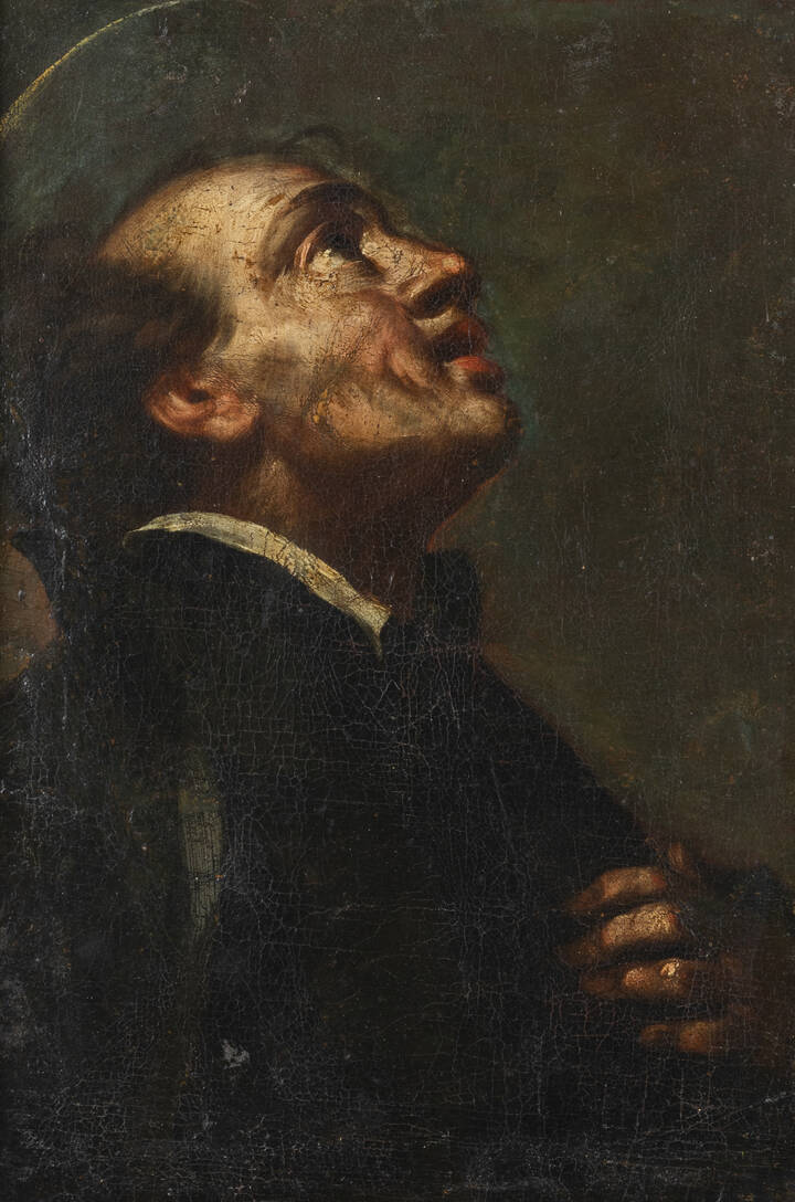 PITTORE ANONIMO - 'San Carlo Borromeo' XVII secolo