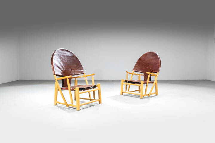  WHERTER TOFFOLONI  E PIETRO PALANGE - Coppia di poltrone Hoop chair mod. G23