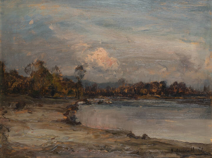 VITTORIO CAVALLERI - 'Paesaggio con lago'