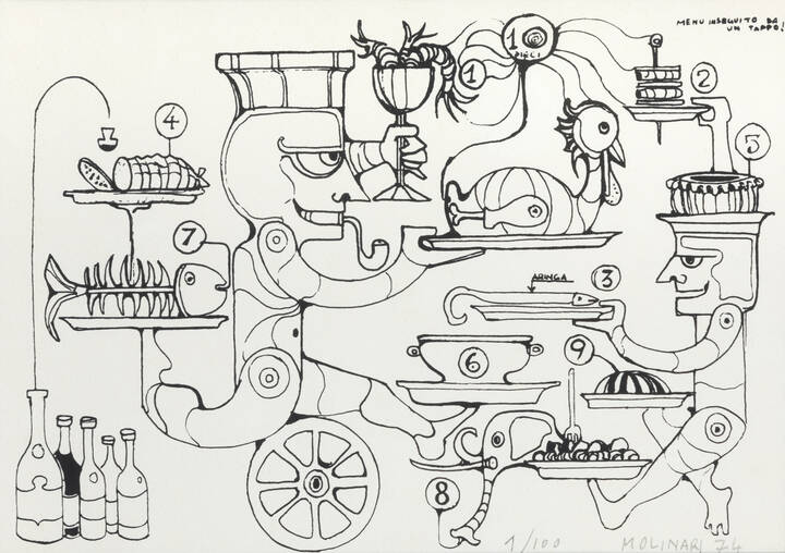 MARIO MOLINARI - 'Menu inseguito da un tappo' 1974