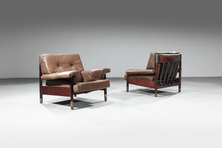 CARLO DE CARLI - Coppia di poltrone mod. Sella