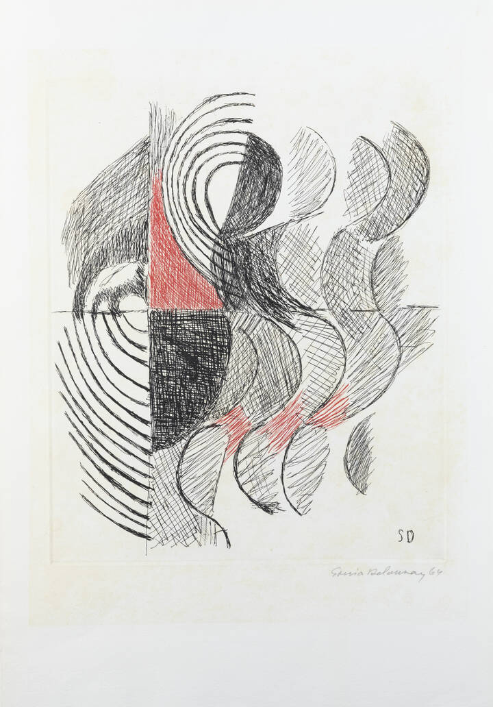 SONIA DELAUNAY - 'Komposition' 1964