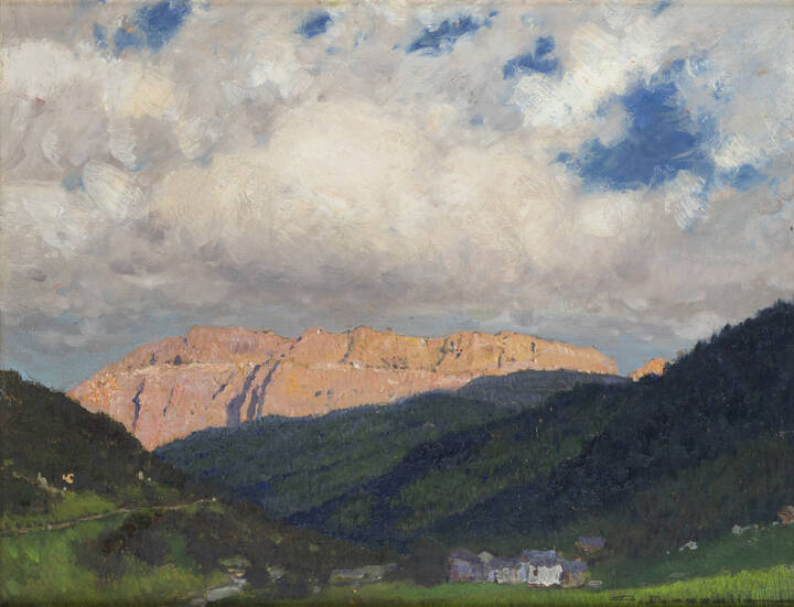 GIUSEPPE BOZZALLA - 'Gruppo Sella al tramonto da Ortisei' 26 agosto 1932
