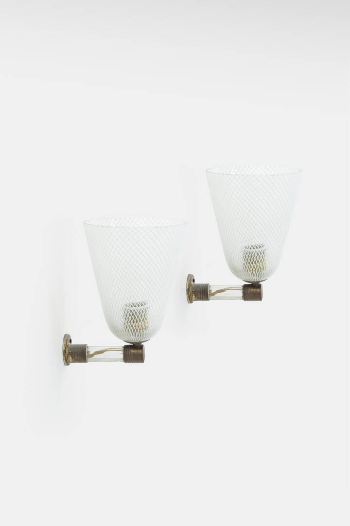 PRODUZIONE MURANESE - Coppia di lampade da parete