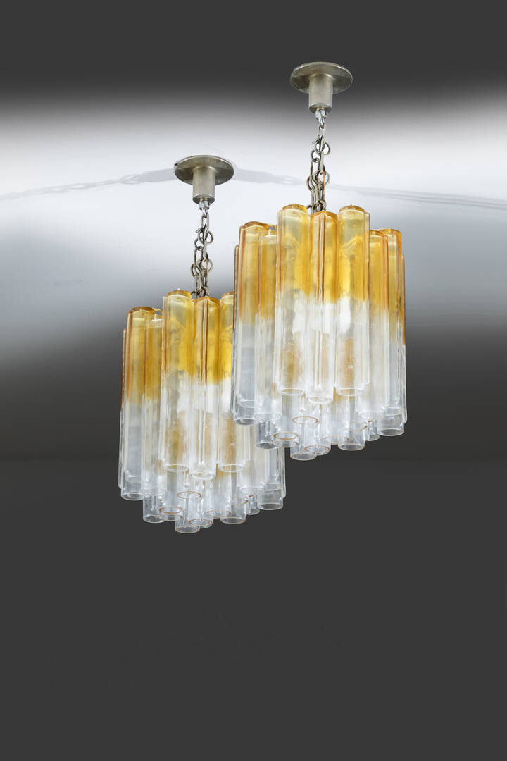 LUDOVICO DIAZ DE SANTILLANA - Coppia di lampade a sospensione mod. Calza