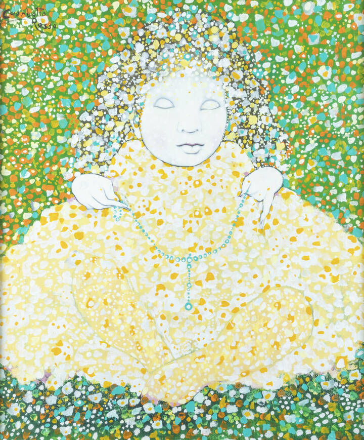 ENRICO COLOMBOTTO ROSSO - 'Bambola su fondo verde'