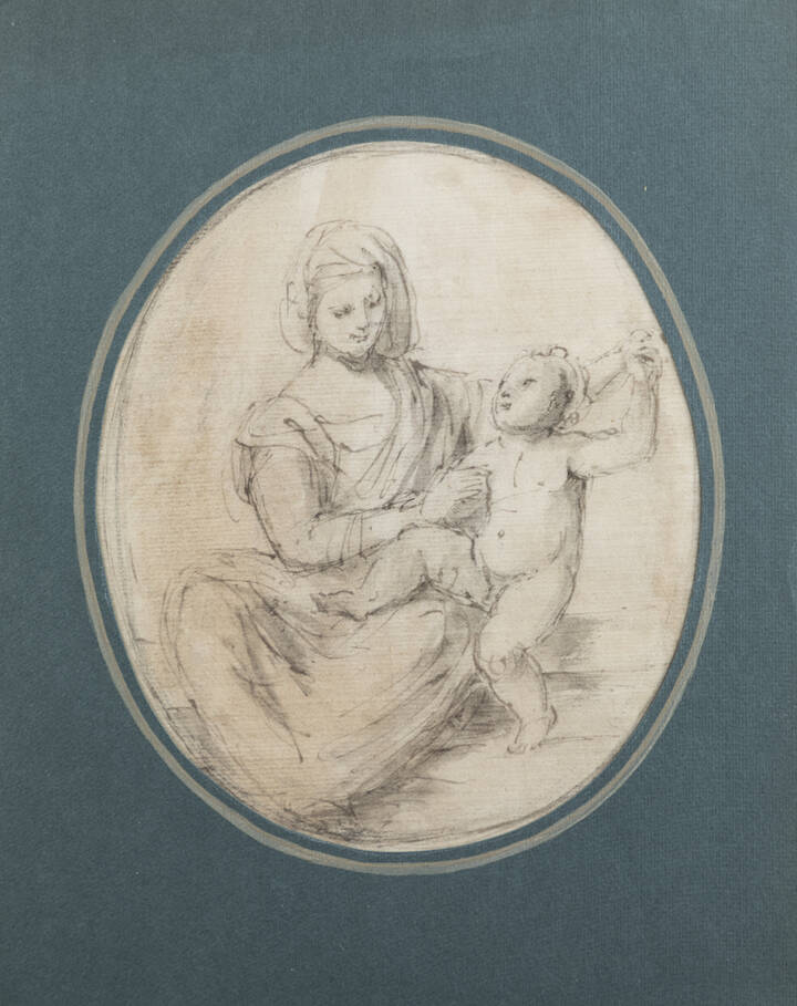 PITTORE ANONIMO - 'Madonna con Bambino' XVII secolo