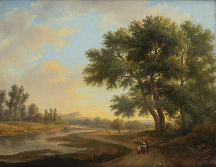 RIGHINI GIUSEPPE LEONE (attribuito a) - 'Paesaggio' 1862