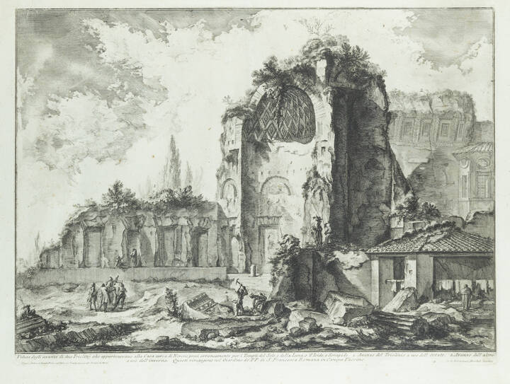 GIOVANNI BATTISTA PIRANESI - 'Veduta degli avanzi di due Triclinj che appartenevano alla Casa aurea di Nerone, presi erroneamente per i Templi del Sole, e della Luna, o d'Iside, e Serapide' 