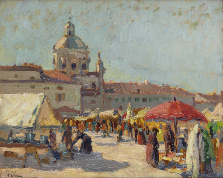 FELICE VELLAN - 'Un giorno di mercato a Casale' 1925