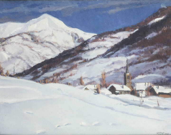 CARLO MUSSO - 'Montagne innevate' 1949