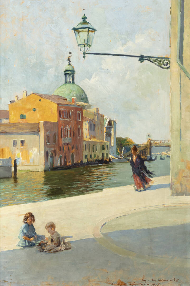 GIOVANNI BATTISTA CARPANETTO - 'Mattino a Venezia' Giugno 1905