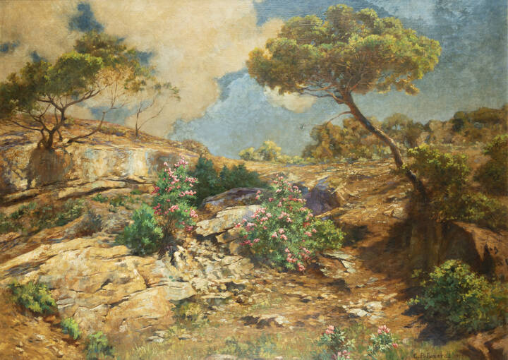 CARLO POLLONERA - 'Paesaggio (Alassio)' 1923