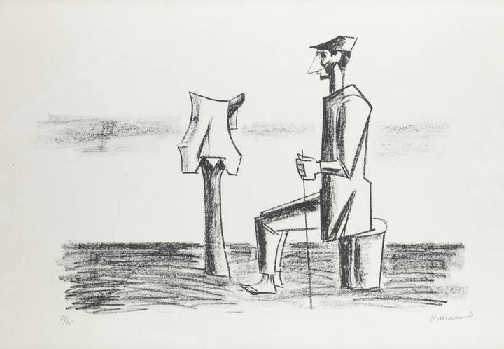 PIETRO MORANDO - 'Viandante con panni stesi'