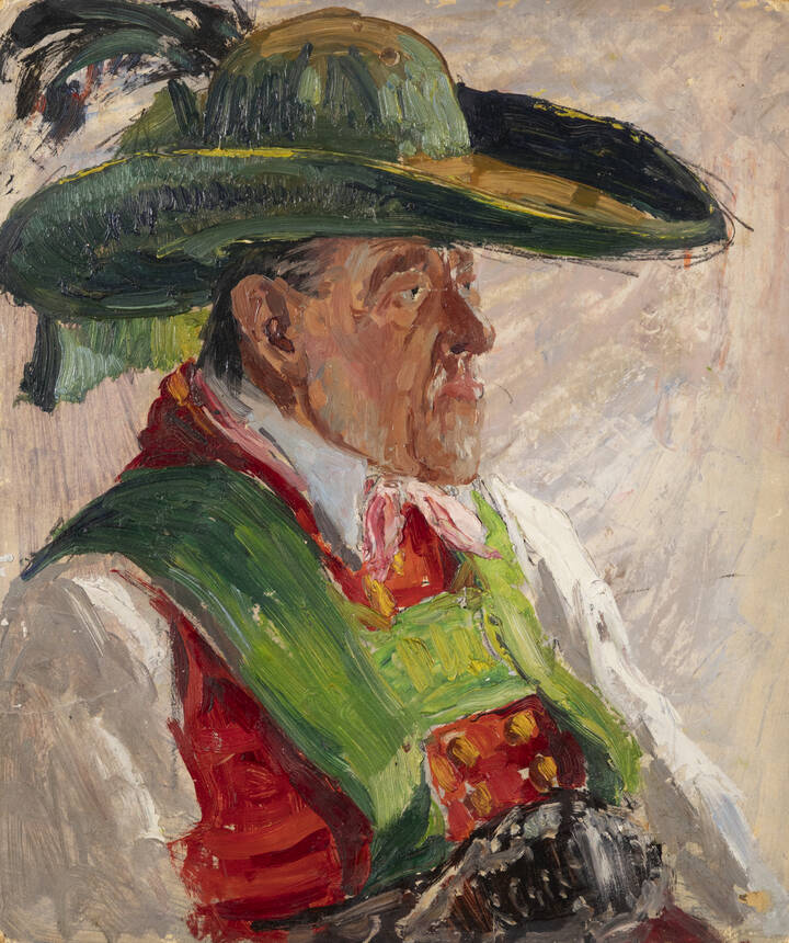 FELICE VELLAN - 'Uomo in costume della Val Gardena'