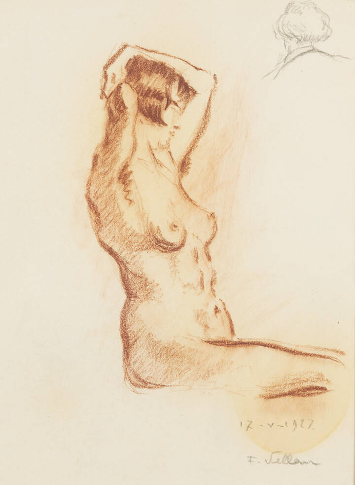 FELICE VELLAN - 'Nuda seduta in posa' 17-V-1927