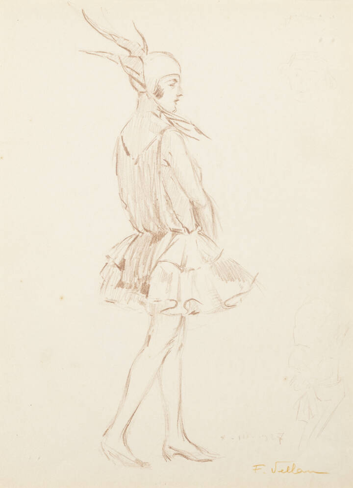 FELICE VELLAN - 'Figura in costume' 8-III-1927