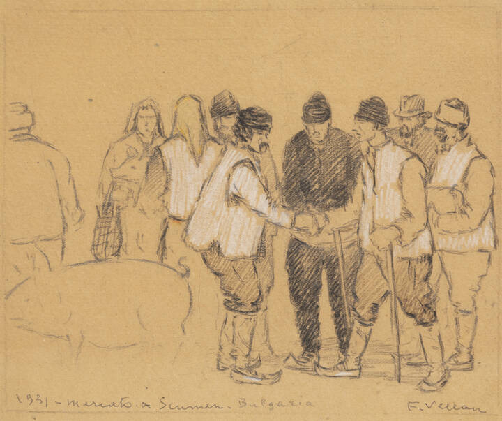 FELICE VELLAN - 'Mercato a Sciumen' Bulgaria 1931
