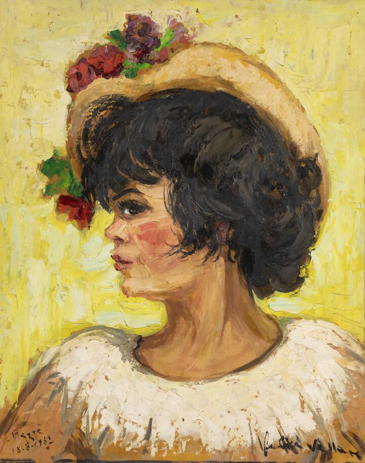 FELICE VELLAN - 'Profilo di donna' Mazzè 18/8/1962