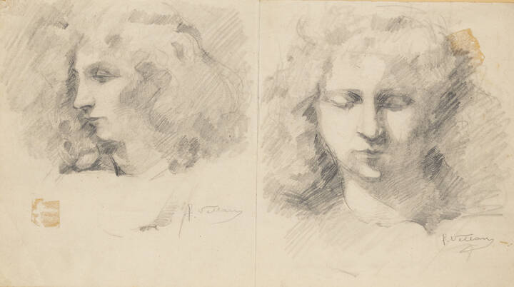 FELICE VELLAN - 'Due bozzetti di ritratto femminile'