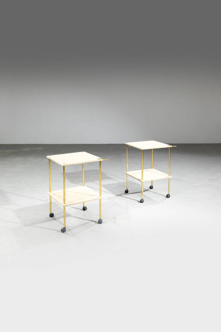 LUIGI CACCIA DOMINIONI - Coppia di tavolini a rotelle