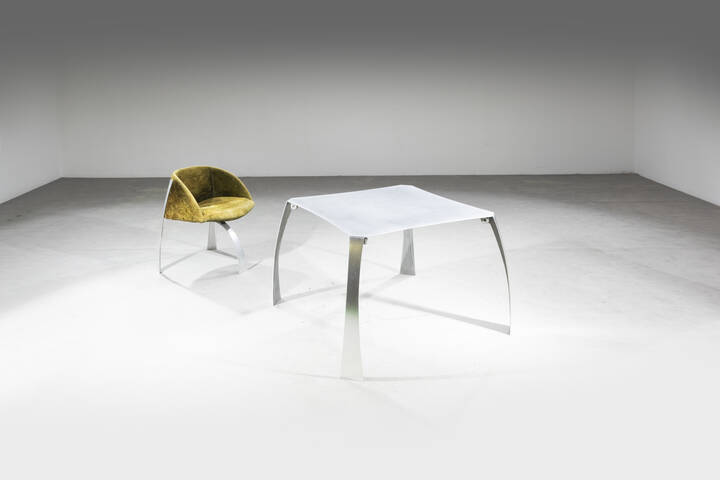 GIOVANNI OFFREDI - Tavolo, scrivania chiudibile con poltroncina mod. P80