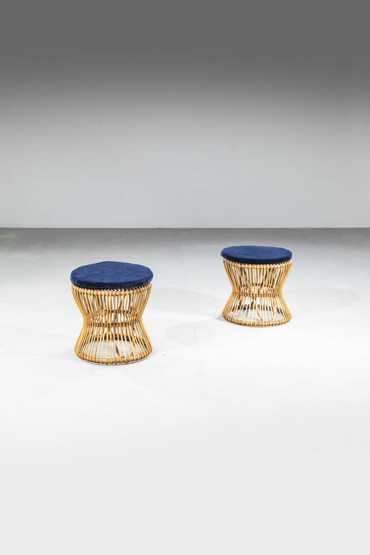 TITO AGNOLI - Coppia di pouf