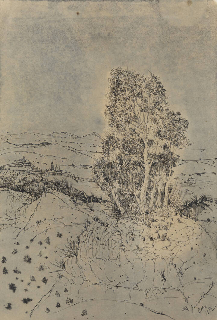 ENRICO COLOMBOTTO ROSSO - 'Alberi' 1952