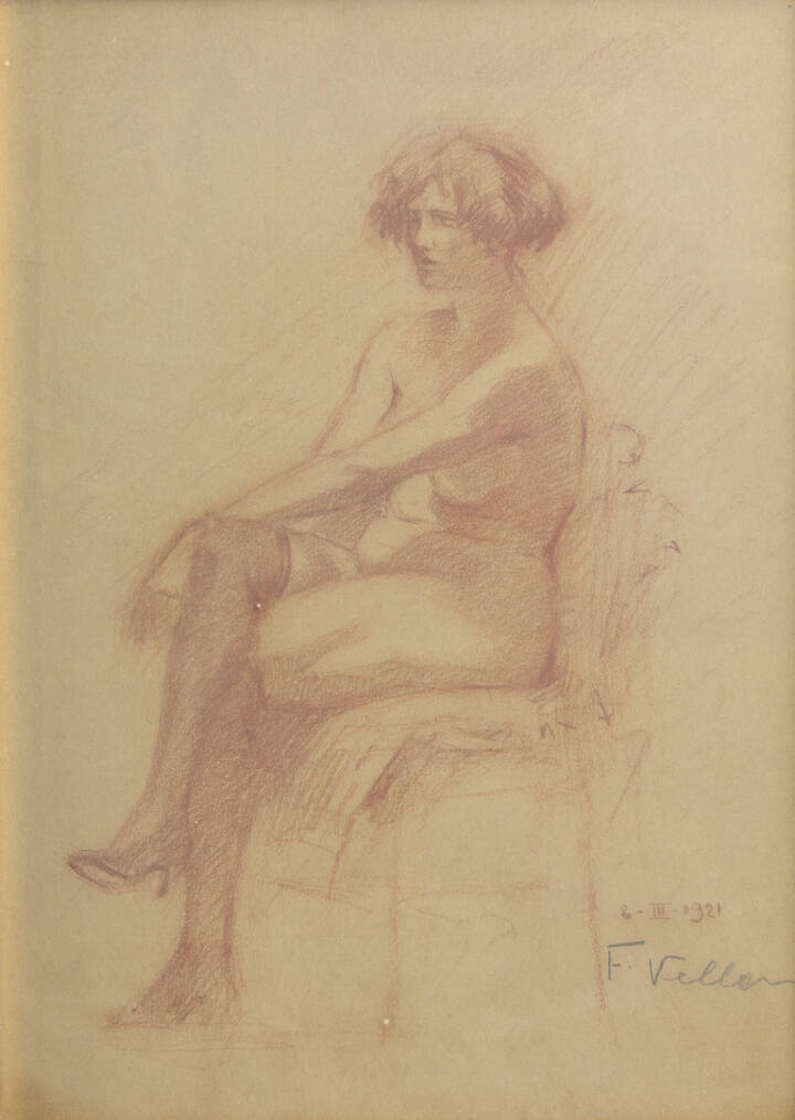 FELICE VELLAN - 'Figura femminile seduta' 2-III-1921