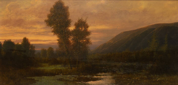 PISANO GIOVANNI (attribuito) - 'Paesaggio al tramonto'