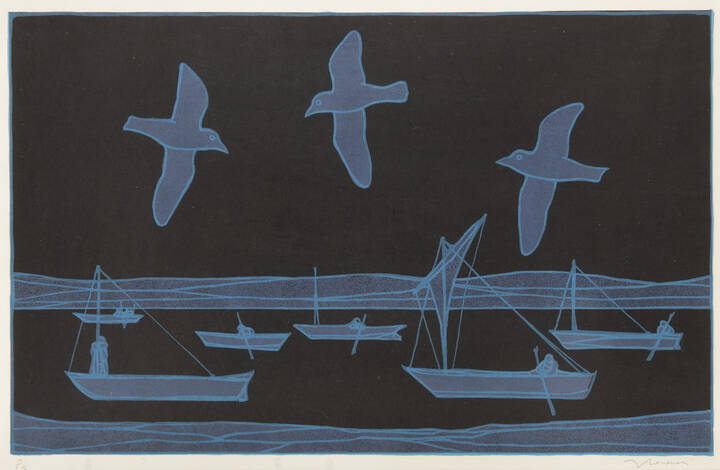 FRANCESCO CASORATI - 'La notte sul lago' 1974