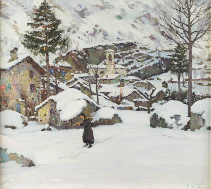 GIUSEPPE SOBRILE - 'Paesaggio innevato' 1936 (XV)
