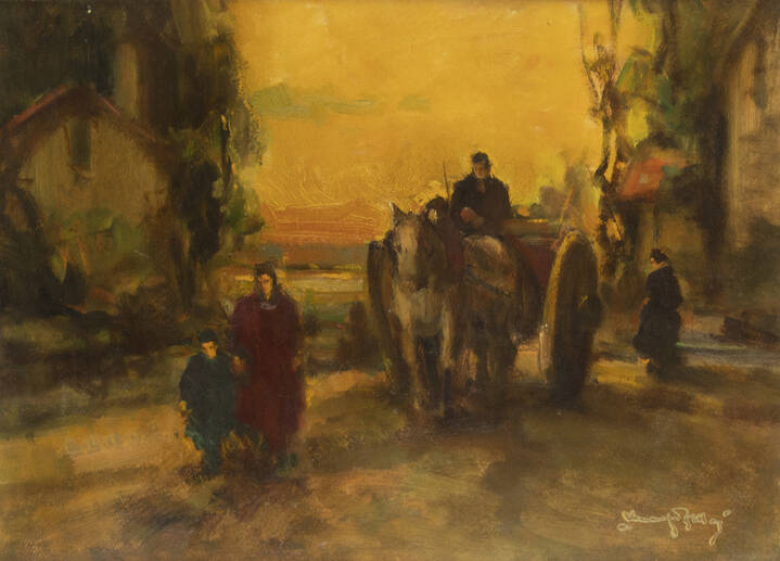 VENANZIO ZOLLA - 'Paese, carretto e paesaggio'