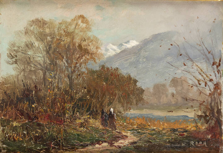 LEONARDO RODA - 'Paesaggio con contadine'