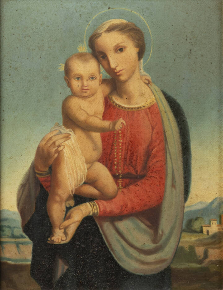 PITTORE ANONIMO - 'Madonna con Bambino' 1876