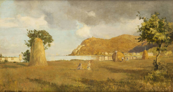 MARCO CALDERINI - 'Covoni a Vado in Liguria', 1881