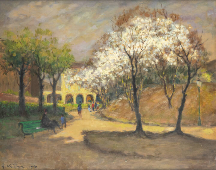 FELICE VELLAN - 'Giardino della cittadella. Primavera', 1970