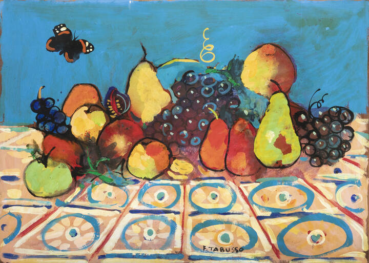 FRANCESCO TABUSSO - 'Natura morta con farfalla', 1971 circa
